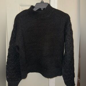 Black Mock Neck Sweater